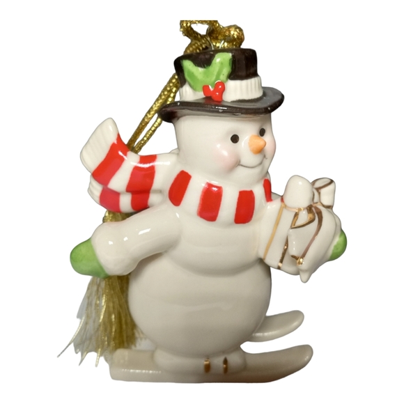 Lenox Snowman Ornament Skiing Very Merry Christmas Porcelain - Picture 3 of 8